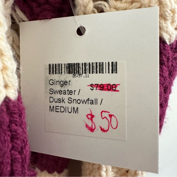 Another Love Ginger Stripe Sweater in Dusk Snowfall Color Block Size Medium NEW - Picture 8 of 9